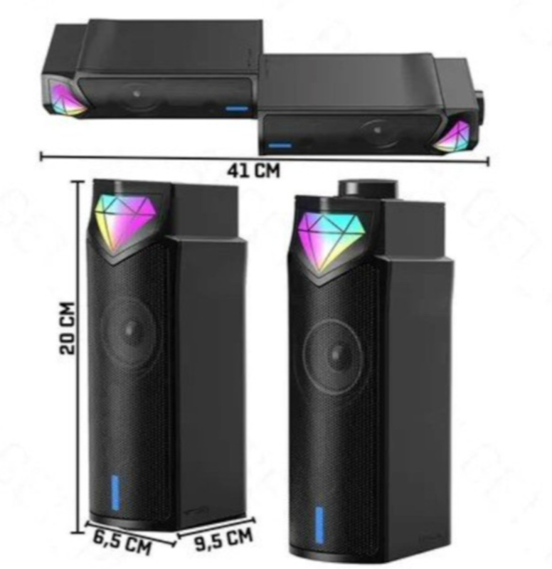 רמקולים ONIKUMA L1 עם תאורת RGB במבט תקריב