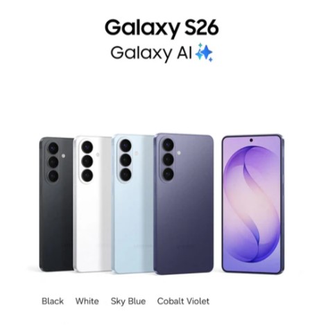 Samsung Galaxy S26 סדרת גלקסי S26 בצבעים שונים