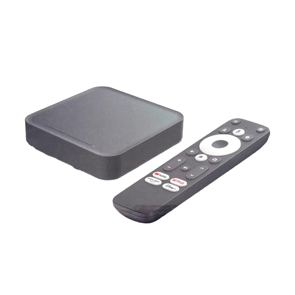 סטרימר RockTek GT1 4K UHD Google TV שחור עם שלט רחוק