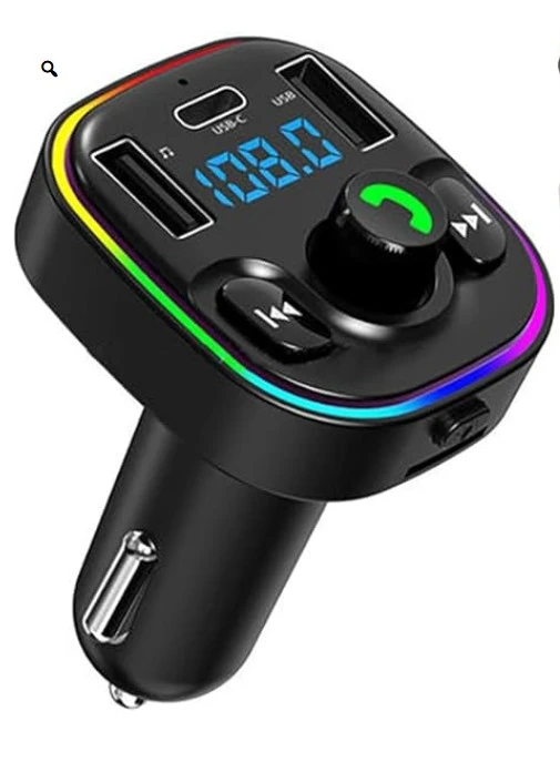 משדר FM דיבורית בלוטוס לרכב עם 2 יציאות USB ויציאת TYPY C