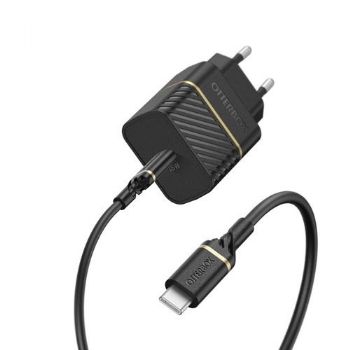 מטען בית מהיר פרימיום USB C 18W - PD וכבל Type- C שחור