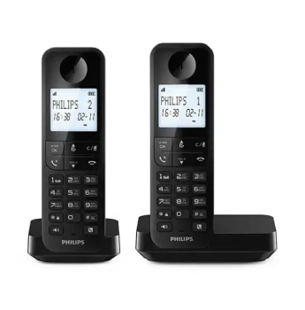 טלפון אלחוטי 2 שלוחות Philips D2702B25 Duo 