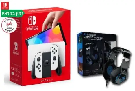 קונסולה NINTENDO SWITCH OLED MODEL WHITE + SPARKFOX A1 BLUE נינטנדו 1 קונסולה NINTENDO SWITCH OLED MODEL WHITE + SPARKFOX A1 BLUE נינטנדו