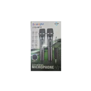 זוג מיקרופונים אלחוטיים Saeapu TTD-M12 בתדר UHF עם מקלט USB