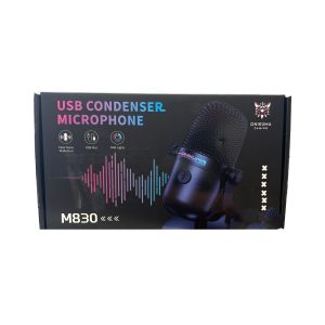 מיקרופון USB Onikuma M830 לגיימינג וסטרימינג עם תאורת RGB וסינון רעשים