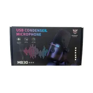 מיקרופון USB Onikuma M830 לגיימינג וסטרימינג עם תאורת RGB וסינון רעשים