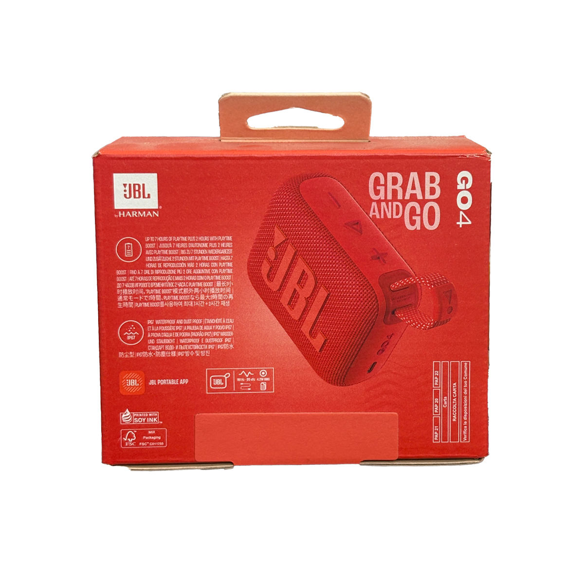 jbl-go-4-red-waterproof-speaker רמקול JBL GO 4 נייד Bluetooth אדום עם אריזה