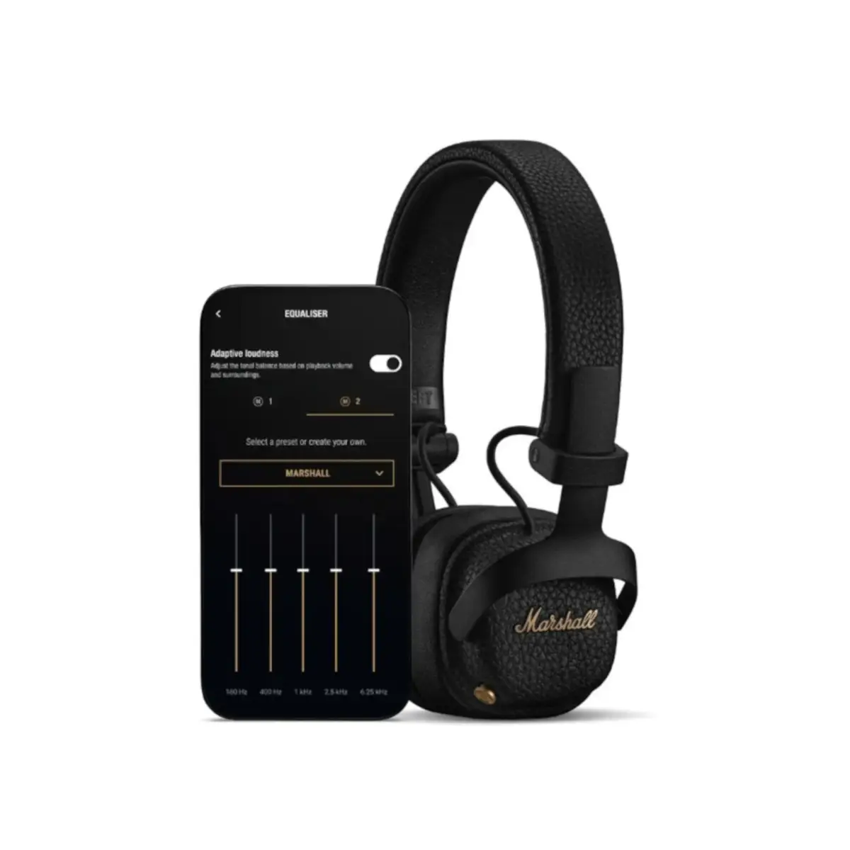 Marshall Milton ANC Wireless Headphones אוזניות אלחוטיות Marshall Milton ANC חיבור עם מכשיר