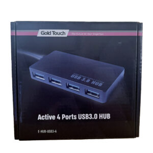 מפצל USB אקטיבי Gold Touch E-HUB-USB3-A עם 4 יציאות USB 3.0 וספק כוח