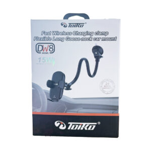 מעמד לרכב Toiko DW8 עם מטען אלחוטי מהיר 15W וזרוע גמישה ארוכה