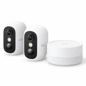 EufyCam C35 2-Cam Kit ערכת שתי מצלמות אבטחה לבנות עם HomeBase Mini