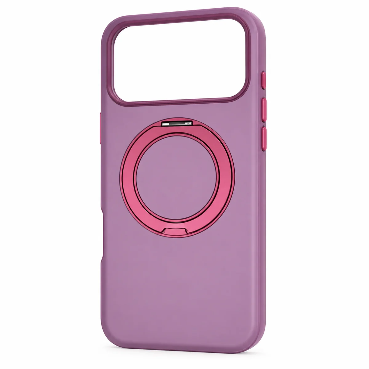כיסוי PureGear DualTek 360 סגול לאייפון 18 Pro Max – מבט אחורי קרוב עם טבעת המעמד להמחשה