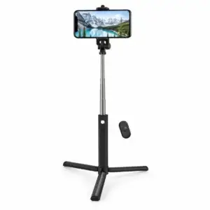 Selfie Stick Tripod – מקל סלפי חצובה 2 ב-1 שחור עם שלט Bluetooth נשלף