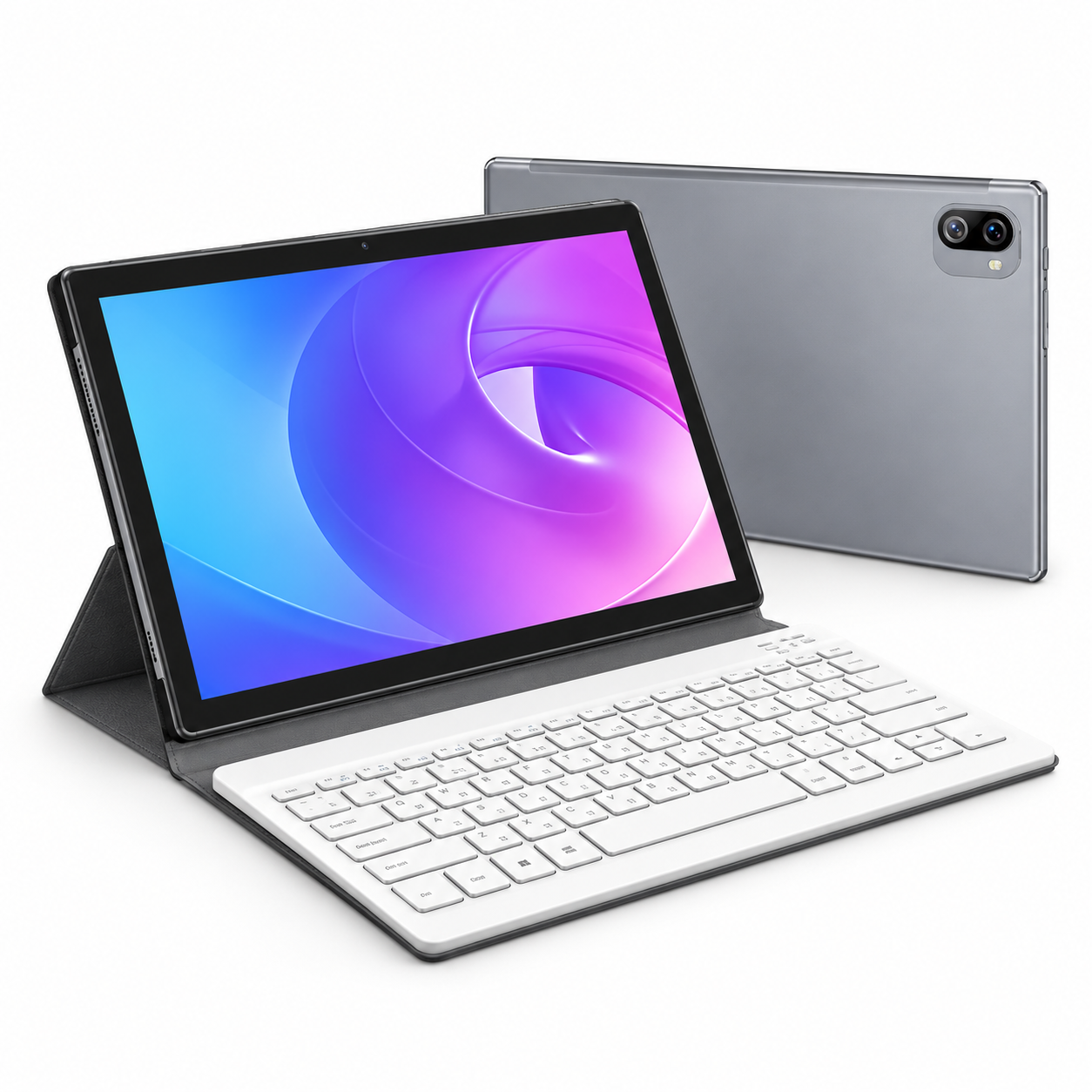 טאבלט SMART TAB TAB PRO14 עם מקלדת לבנה – מבט קדמי בזווית