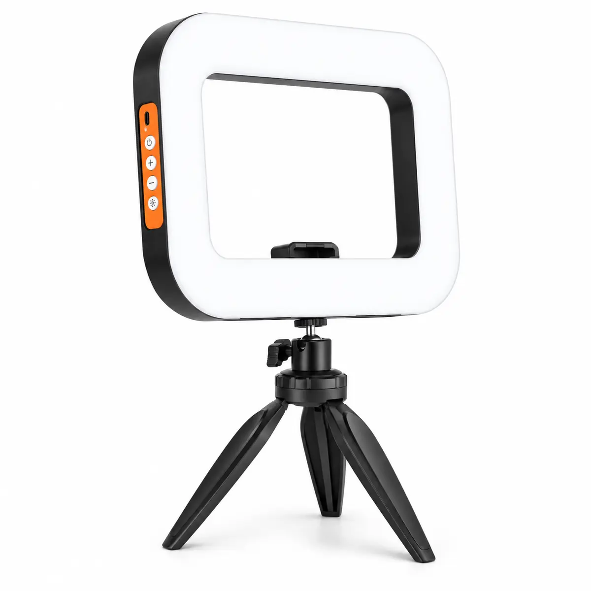 handheld-rectangular-ring-light-controls כפתורי שליטה בעוצמת תאורת רינג LED ידנית לצילום