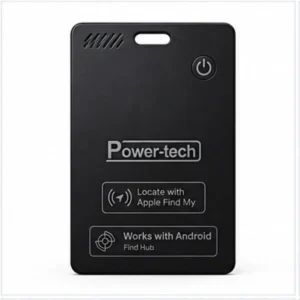 כרטיס איתור Power-tech שחור תואם Apple Find My ו-Android Find Hub